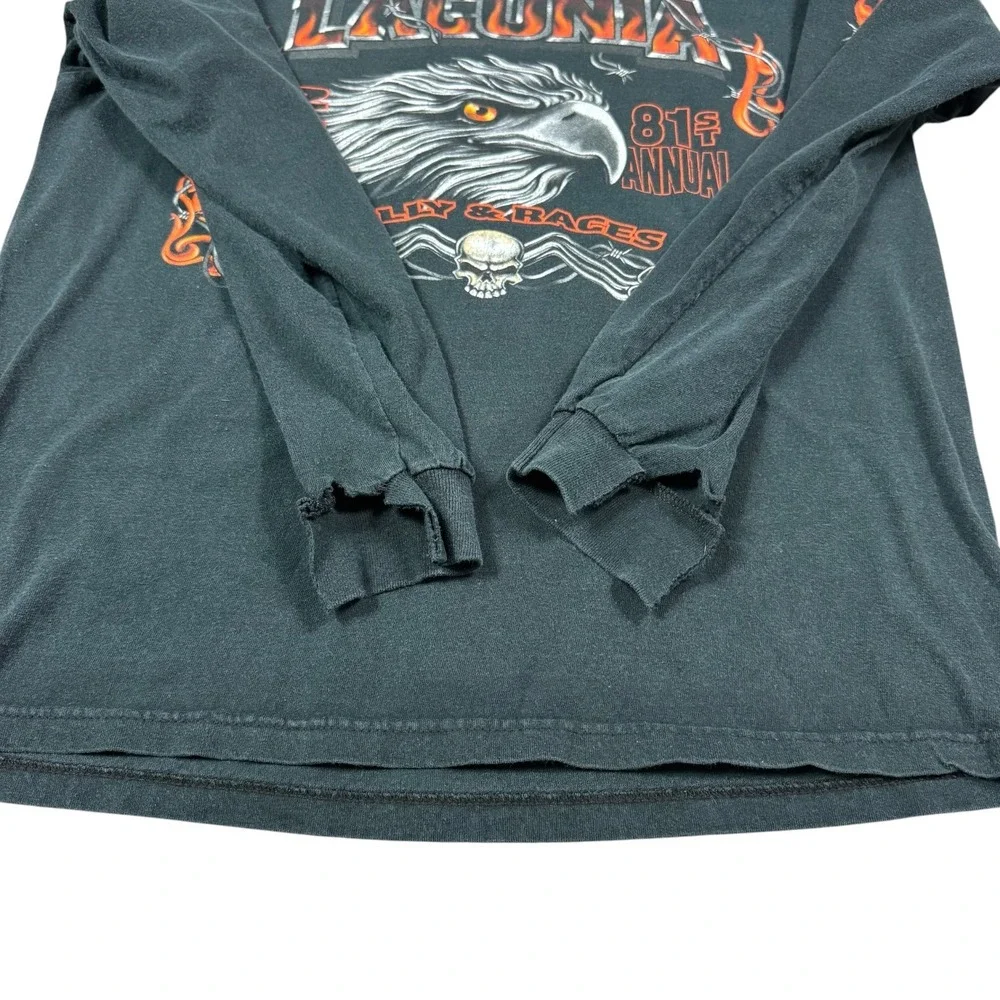 Vintage‎ Delta 2004 Laconia Flame Sleeve Long Sleeve Shirt Men's L Flaws Read